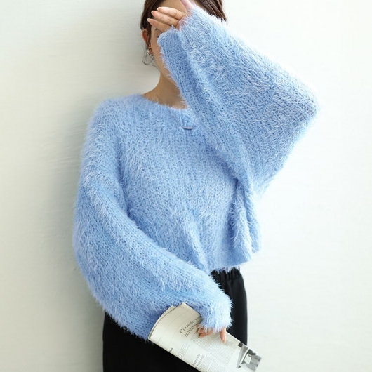 イベントセール】 大きいサイズ レディース Vネッククロップドフェザー