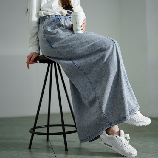 大きいサイズ レディース カットデニムナロースカート sada-6931 大きいサイズ レディース カットデニムナロースカート sada-6931