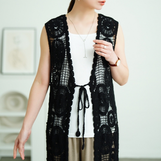 大きいサイズ 5 新品 ハンドクロシェでジレー ハンドクロシェでジレー | AS KNOW AS olaca (Women/大きい
