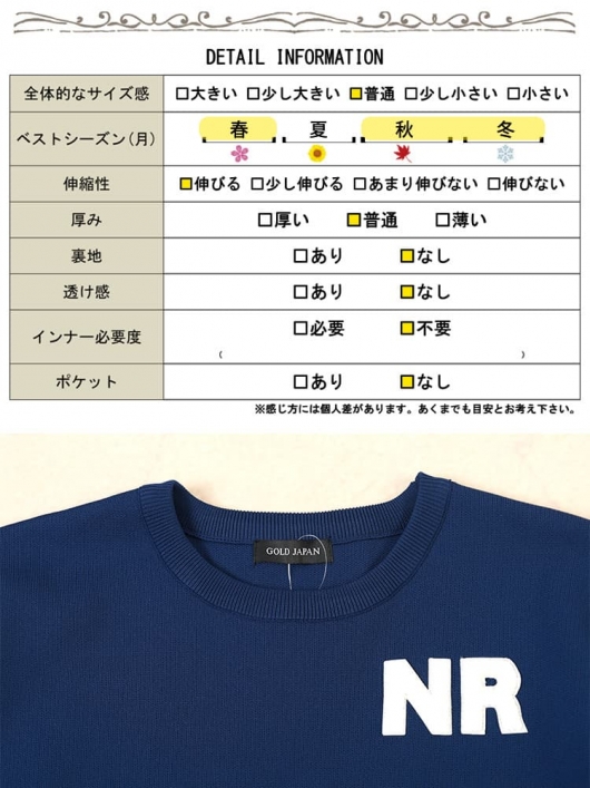 大きいサイズ レディース サガラ刺繍ロゴワッペンボリューム袖ニット