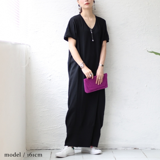 COLUMN VネックIラインワンピース COLUMN / VネックIラインワンピース｜ESTNATION ONLINE STORE