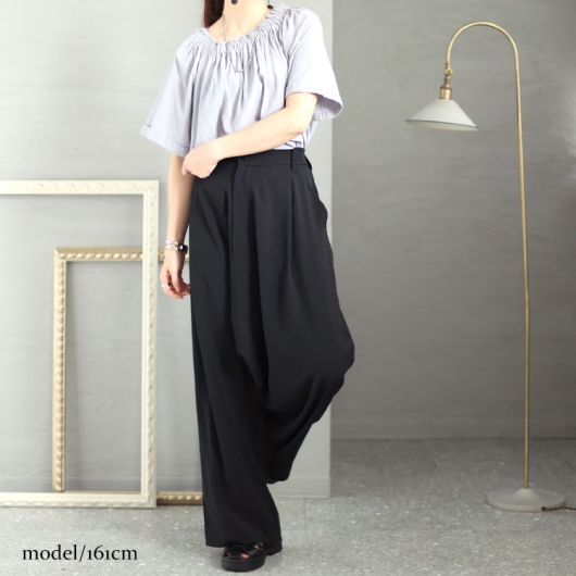 セール対象商品】 大きいサイズ レディース ウエストゴムサルエル