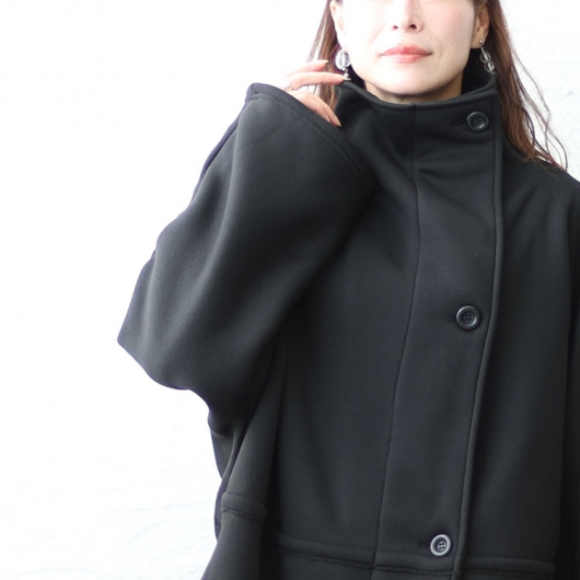 オーバーサイズ 黒 スタンドカラー ジャケット 大きいサイズ レディース 裏ボアスタンドカラー軽量ジャケット sw-0586