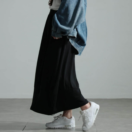 大きいサイズ レディース 裏起毛裾ドロストバルーンスカート sw-0658