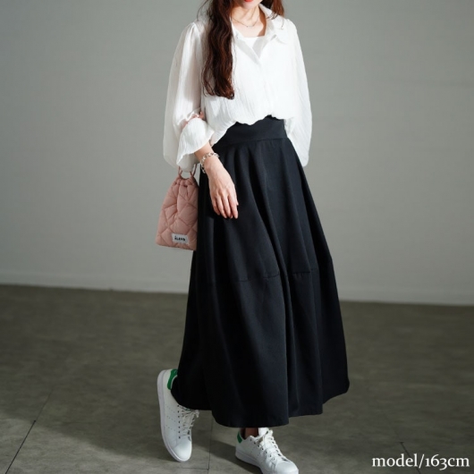パピさんありがとぅー 大きいサイズ レディース タックバレルスカート sw-0706｜大きいサイズ