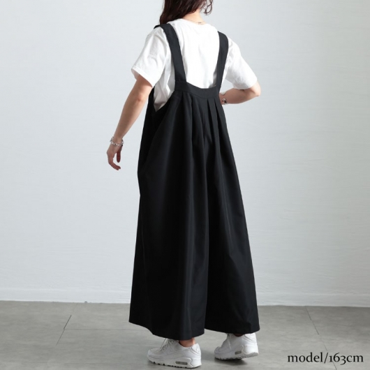 大きいサイズ レディース タックワイドサロペットパンツ sw-0743