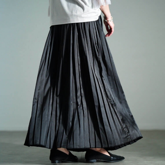 大きいサイズ レディース サテンプリーツスカート sw-0757【メール便可