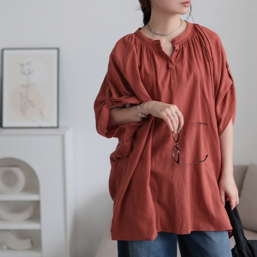 sana tunic Aライン フレアチュニック 長袖 ボートネック