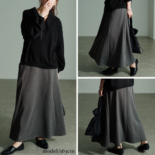 大きいサイズ レディース 裏シャギータックフレアスカート sw-0802