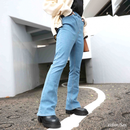 大きいサイズ レディース ストレッチデニムフレアパンツ tkb 大きいサイズ レディース ストレッチデニムフレアパンツ tkb