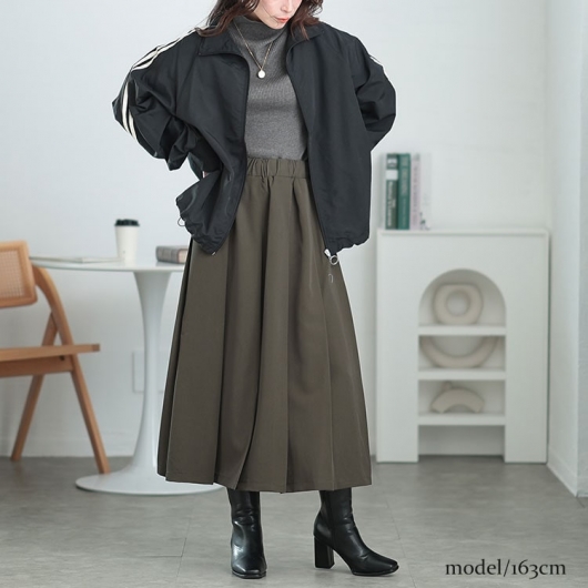 大きいサイズ レディース 裾ドロストサイドラインナイロンブルゾン tog