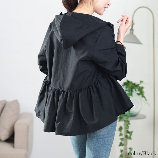 セルフォードマウンテンパーカー36 Sネイビーフレアペプラム1