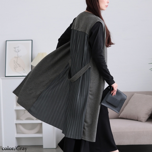 新品◎RADIATE／定価1.9万円 セレモニーにも◎バックプリーツ ロングジレ バックプリーツ ロング ジレ[品番：ORGW0008932]｜Eclat one