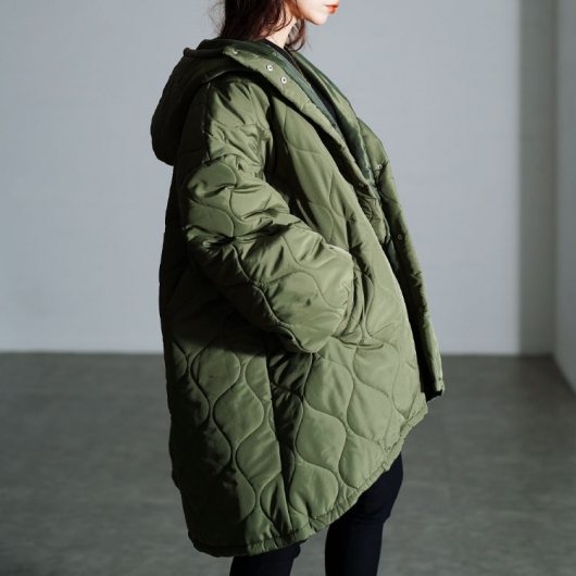 大きいサイズ レディース 中綿キルティングモンスターパーカー