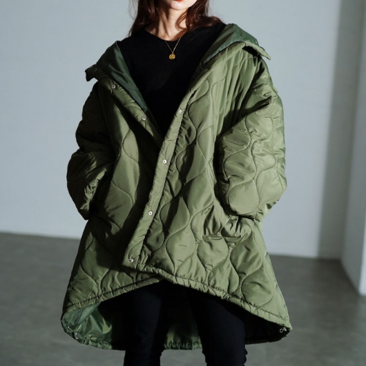 大きいサイズ レディース 中綿キルティングモンスターパーカー