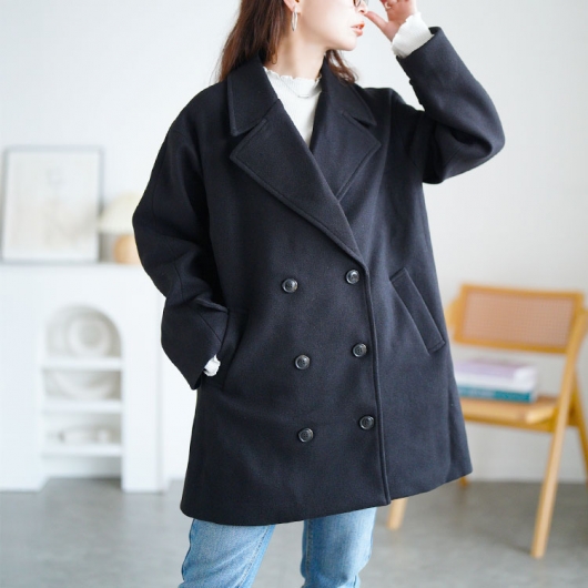 大きいサイズ レディース オーバーサイズダブルブレストコート tog