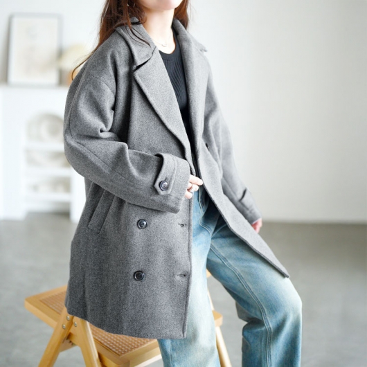 大きいサイズ レディース オーバーサイズダブルブレストコート tog