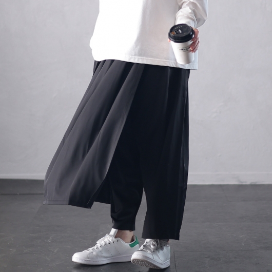 大きいサイズ レディース タックフレアレイヤードサルエルパンツ u2