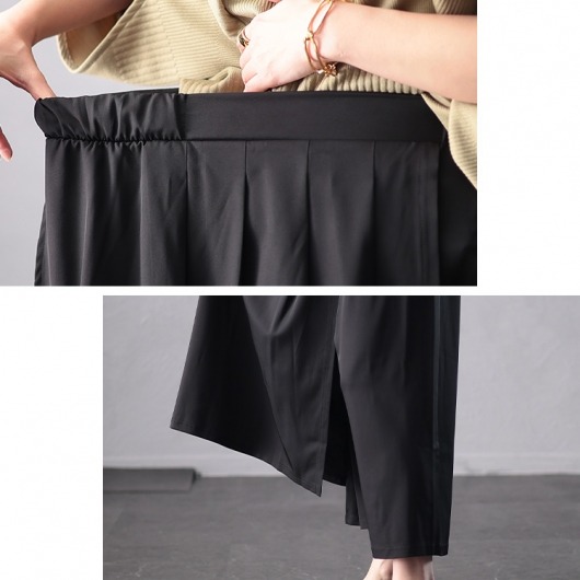 大きいサイズ レディース タックフレアレイヤードサルエルパンツ u2
