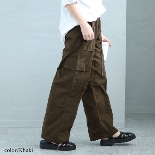 廃盤品　希少カラー　キャメルゴールド　ゲームパンツ　男女兼用　Ｌサイズ 大きいサイズ レディース ドロストカーゴパンツ gold929｜大きい