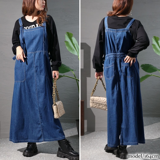 Bluetrick ライトオンスサロペットスカートデニム（Mサイズ