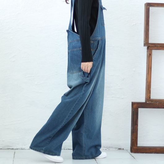 大きいサイズ レディース クロスサスペンダーサロペットパンツ